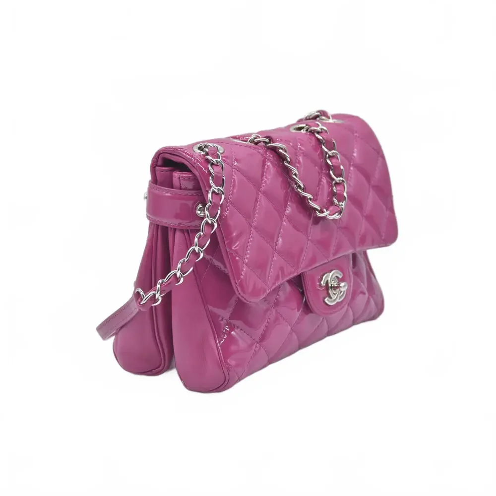 Chanel CC Quilted Patent Leather Crossbody Bag